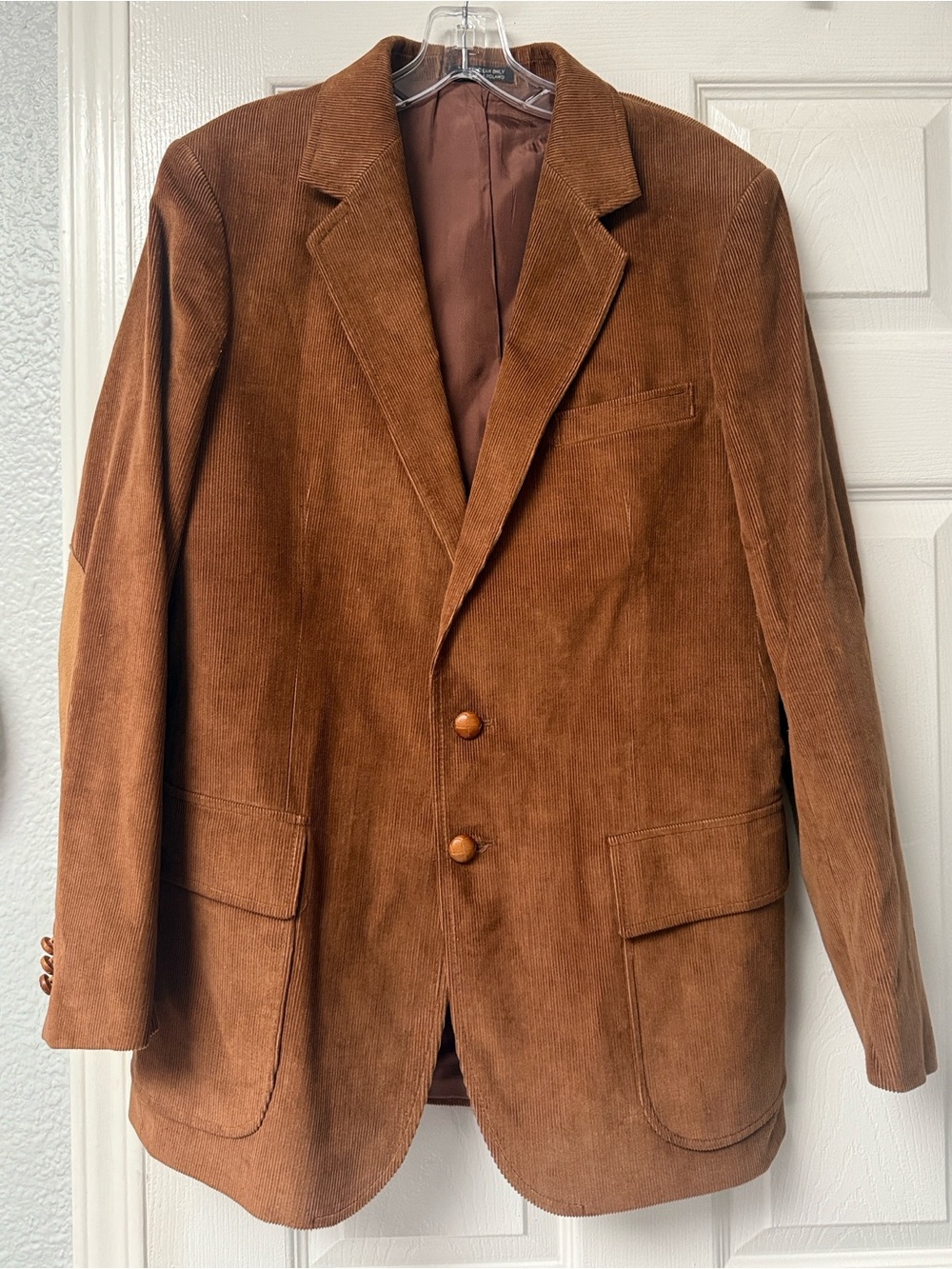 Jaguar Men's Brown Corduroy Blazer - Classic Two-Button Sport Coat